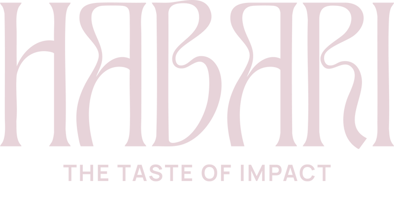 Logo Habari texte rose